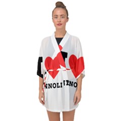 I Love Cannoli  Half Sleeve Chiffon Kimono by ilovewhateva