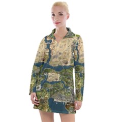 Map Illustration Gta Women s Long Sleeve Casual Dress