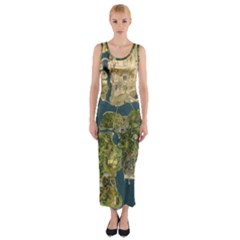 Map Illustration Gta Fitted Maxi Dress