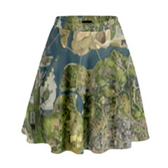 Map Illustration Gta High Waist Skirt