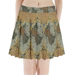 Vintage World Map Travel Geography Pleated Mini Skirt