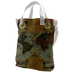 Vintage World Map Travel Geography Canvas Messenger Bag by B30l