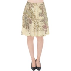 Map Of Greece Archipelago Velvet High Waist Skirt by B30l