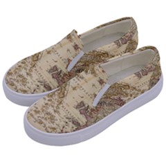 Map Of Greece Archipelago Kids  Canvas Slip Ons by B30l