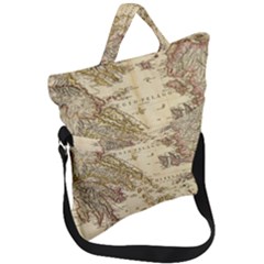 Map Of Greece Archipelago Fold Over Handle Tote Bag by B30l