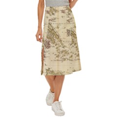 Map Of Greece Archipelago Midi Panel Skirt by B30l