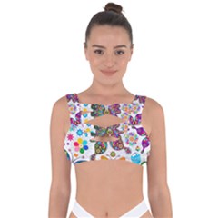 Butterflies Abstract Colorful Floral Flowers Vector Bandaged Up Bikini Top by B30l