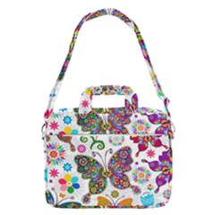 Butterflies Abstract Colorful Floral Flowers Vector Macbook Pro 13  Shoulder Laptop Bag  by B30l