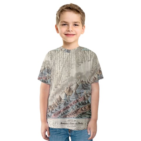 Mountain View Mountain Top Infographics Map Kids  Sport Mesh Tee by B30l