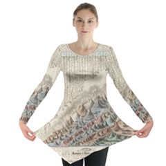 Mountain View Mountain Top Infographics Map Long Sleeve Tunic 