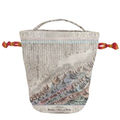 Mountain View Mountain Top Infographics Map Drawstring Bucket Bag by B30l