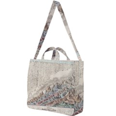 Mountain View Mountain Top Infographics Map Square Shoulder Tote Bag by B30l