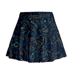 Colorful Abstract Pattern Creative Colorful Line Linear Background Mini Flare Skirt