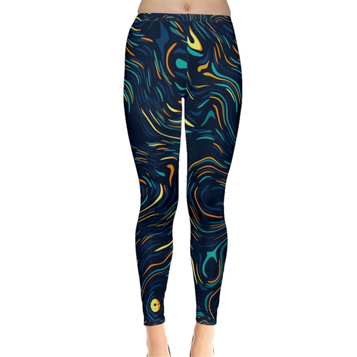 Colorful Abstract Pattern Creative Colorful Line Linear Background Inside Out Leggings