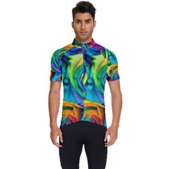 Colorful Roses Bouquet Rainbow Men s Short Sleeve Cycling Jersey by B30l