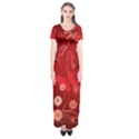 Four Red Butterflies With Flower Illustration Butterfly Flowers Short Sleeve Maxi Dress View1