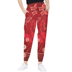 Four Red Butterflies With Flower Illustration Butterfly Flowers Women s Tapered Pants by B30l