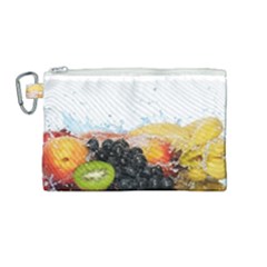 Variety Of Fruit Water Berry Food Splash Kiwi Grape Canvas Cosmetic Bag (medium) by B30l