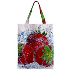 Red Strawberries Water Squirt Strawberry Fresh Splash Drops Zipper Classic Tote Bag by B30l