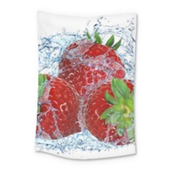 Red Strawberries Water Squirt Strawberry Fresh Splash Drops Small Tapestry by B30l