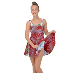 Red Strawberries Water Squirt Strawberry Fresh Splash Drops Inside Out Casual Dress