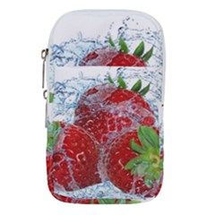 Red Strawberries Water Squirt Strawberry Fresh Splash Drops Waist Pouch (Large)