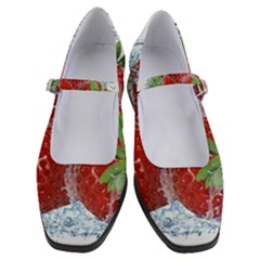Red Strawberries Water Squirt Strawberry Fresh Splash Drops Women s Mary Jane Shoes