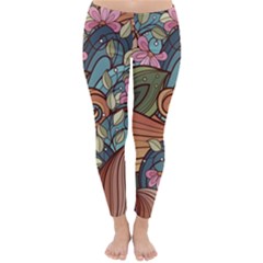 Multicolored Flower Decor Flowers Patterns Leaves Colorful Classic Winter Leggings