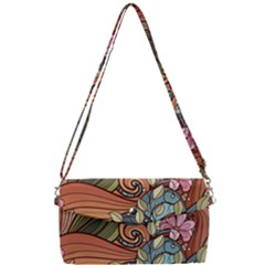 Multicolored Flower Decor Flowers Patterns Leaves Colorful Removable Strap Clutch Bag by B30l