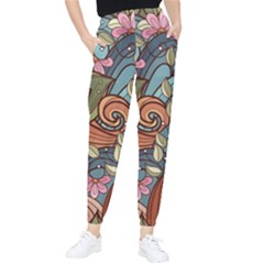 Multicolored Flower Decor Flowers Patterns Leaves Colorful Women s Tapered Pants by B30l