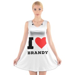 I Love Brandy V-neck Sleeveless Dress by ilovewhateva