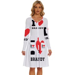 I Love Brandy Long Sleeve Dress With Pocket by ilovewhateva