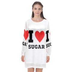 I Love Sugar  Long Sleeve Chiffon Shift Dress  by ilovewhateva