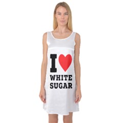 I Love White Sugar Sleeveless Satin Nightdress