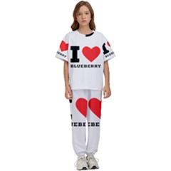 I Love Blueberry  Kids  Tee And Pants Sports Set by ilovewhateva