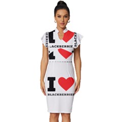 I Love Blackberries  Vintage Frill Sleeve V-neck Bodycon Dress by ilovewhateva