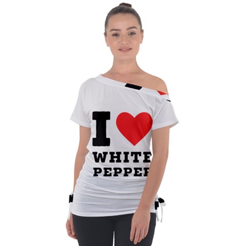 I Love White Pepper Off Shoulder Tie-up Tee by ilovewhateva