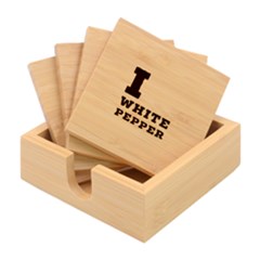 I Love White Pepper Bamboo Coaster Set by ilovewhateva