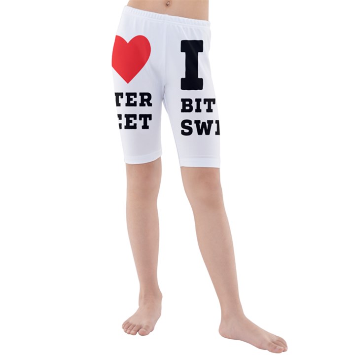 I love bitter sweet Kids  Mid Length Swim Shorts