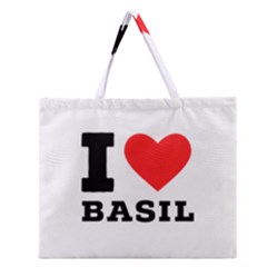 I Love Basil Zipper Large Tote Bag by ilovewhateva