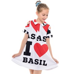 I Love Basil Kids  Short Sleeve Shirt Dress