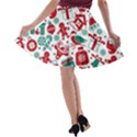 Background Vector Texture Christmas Winter Pattern Seamless A-line Skater Skirt View2