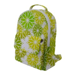 Flowers Green Texture With Pattern Leaves Shape Seamless Flap Pocket Backpack (large) by danenraven