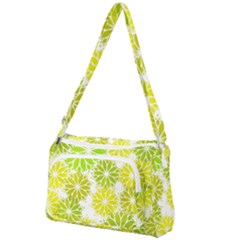 Flowers Green Texture With Pattern Leaves Shape Seamless Front Pocket Crossbody Bag by danenraven