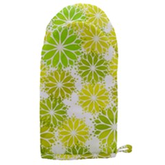 Flowers Green Texture With Pattern Leaves Shape Seamless Microwave Oven Glove by danenraven