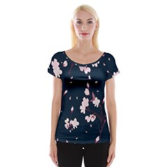 Flowers Texture Textured Pattern Cap Sleeve Top by danenraven