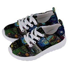 Four Assorted Illustrations Collage Winter Autumn Summer Picture Kids  Lightweight Sports Shoes