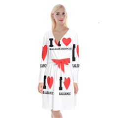 I Love Balsamic Long Sleeve Velvet Front Wrap Dress by ilovewhateva