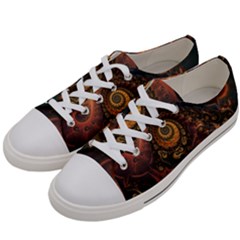 Paisley Abstract Fabric Pattern Floral Art Design Flower Men s Low Top Canvas Sneakers by danenraven