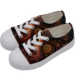 Paisley Abstract Fabric Pattern Floral Art Design Flower Kids  Low Top Canvas Sneakers by danenraven
